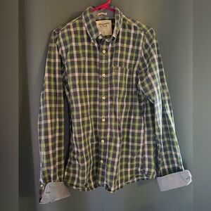 Vintage Y2K Abercrombie & Fitch Plaid Button-Down Shirt Men’s Large